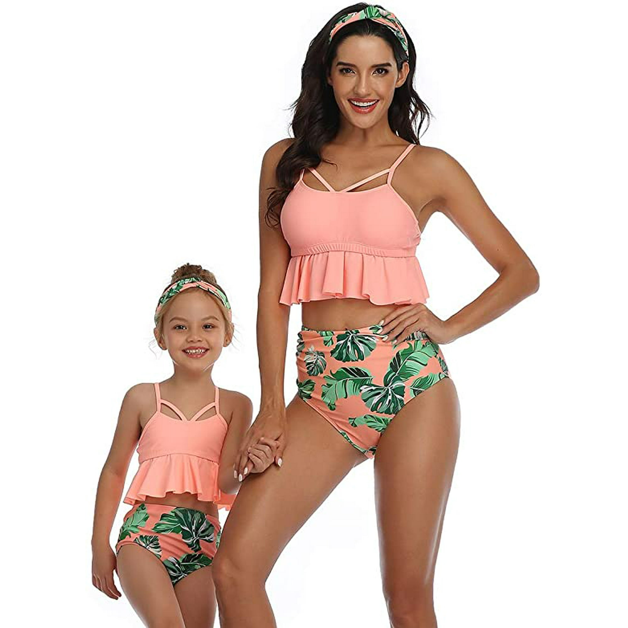 CHICTRY Kids Girls Two-Pieces Hawaiian Ruffles Tankini Swimsuit Swimwear Bathing Suits